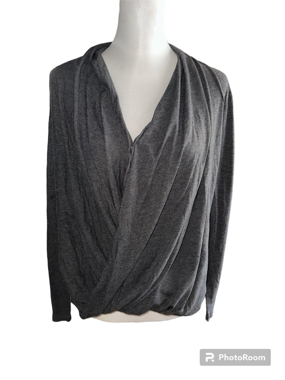Calia by Carrie Underwood Cris Cross Top Gray Long Sleeve Medium